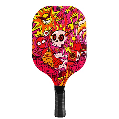 Pickleball Paddles Set of 4 for Beginners Men Women Adults - color: ‎Ornate Skull Pattern