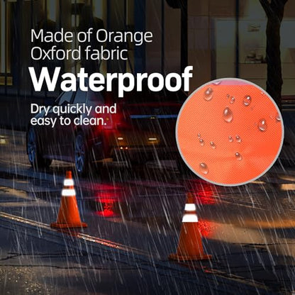 [4 Pack] 18 Inch Collapsible Traffic Safety Cones, Orange Cones, Multi Purpose Pop-up Cones with Reflective Collar, for Road Parking, Driving Practice