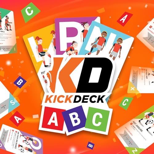 KickDeck ABC Soccer Cards for Kids 4+ | Fun Alphabet Soccer Drills for Footwork, Ball Control & Coordination | Screen-Free Practice at Home & Outdoors