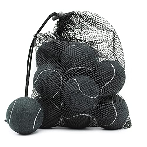 Magicorange Tennis Balls, 12 Pack Advanced Training Tennis Balls Practice Balls, Come with Mesh Bag for Easy Transport, Good for Beginner Training Ball - color: Black