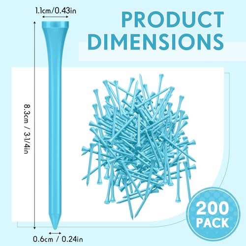 Jenaai 200 Pcs Golf Tees Bamboo Golf Tees Professional Golf Tees Bulk for Women Golf Club Accessories