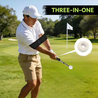 Retractable Golf Swing Trainer with Click Feedback, Right-Hand Grip Tempo Training Aid, Telescopic Golf Tempo Stick for Indoor Practice & Warm-Up, 15-23.6 in Portable Golf Accessory Kit