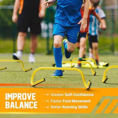Yes4All Agility Speed Training Agility Hurdles for Athletes - 5 Pack - Speed and Agility Training Equipment for Soccer Basketball Football Hurdle Training - color: E. Set 5 Hurdles Yellow