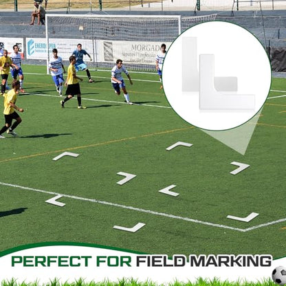 4 Pcs Flat Court Corner Markers for Soccer Goals Rubber Space Non Slip Training Markers for Football, Field Hockey & Lacrosse