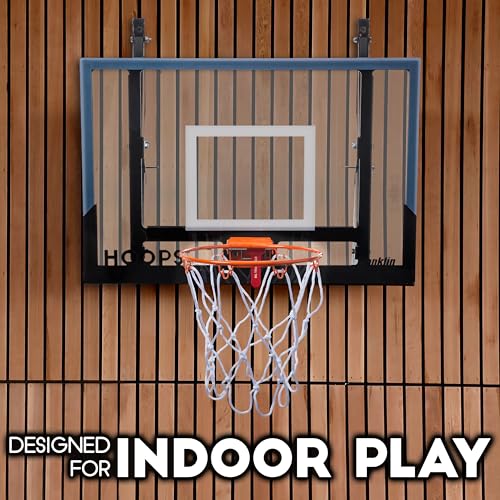 Franklin Sports Wall Mounted Basketball Hoop – Fully Adjustable – Shatter Resistant – Accessories Included Black/White