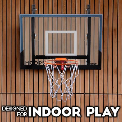 Franklin Sports Wall Mounted Basketball Hoop – Fully Adjustable – Shatter Resistant – Accessories Included Black/White