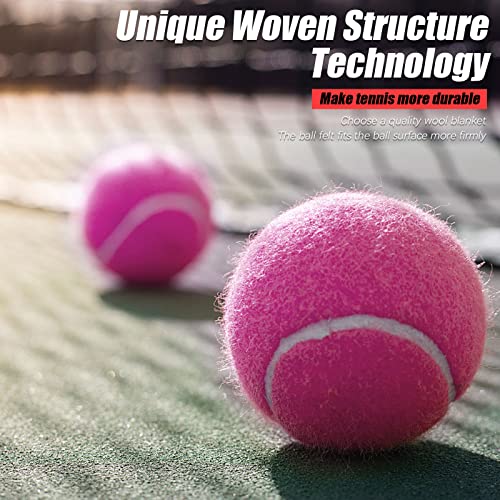 GKK 27 Pack Tennis Balls,Training Tennis Ball Pressure-Less Practising Bulk Tennis Balls for Youth/Beginners/Pet Dogs High Altitude Playing Balls - color: Pink