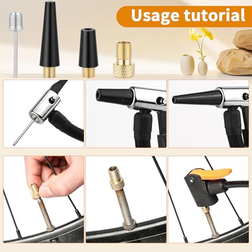 8Pcs Needle Inflating Ball Tire Pump for Portable Tire Inflator, Air Pump Needles for Balls, Air Compressor Adapter Kit for Inflatables, Sport Balls, Bicycles, Bike and Inflator Adapter Kit