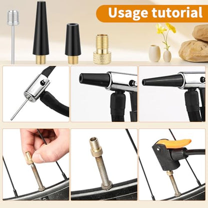 8Pcs Needle Inflating Ball Tire Pump for Portable Tire Inflator, Air Pump Needles for Balls, Air Compressor Adapter Kit for Inflatables, Sport Balls, Bicycles, Bike and Inflator Adapter Kit