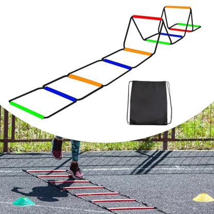 Colaxi Agility Ladder Speed Ladder Workout Improves Coordination Home Gym Outdoor Sports Folding Rugby Multipurpose Fitness Training