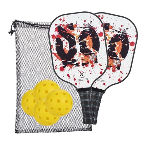 Onix Pickleball Paddle Set with 2 Composite Paddles and 4 Balls — Durable Construction, Stylish Graphics, 90-Day Limited Warranty