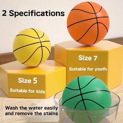 Silent Basketball 2025 Official Eighth Generation of High Density Silent Basketballs Size 6 (28.5") and 7 (29.5"),Mute Basket-Ball Training Ball - size: 29.5"