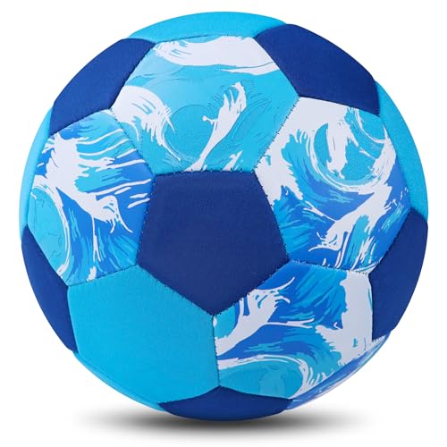 Indoor Soccer Balls Size 4, Soft Safe Silent Soccer Ball for Inside House Kids Aged 8-12 Youth Fun Soccer Gifts for Girls Boys Birthday Easter Back to School - color: Blue
