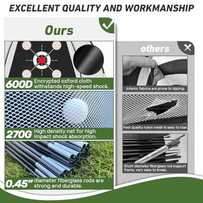 Golf Net with Practice Mat,Golf Hitting Aid Nets 10x7FT for Backyard Driving Chipping Training Swing with Target Mat Balls for Outdoor Indoor，Gifts for Men Dad Him and Golfer