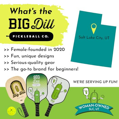 Big Dill Pickleball Backpack | Large Pickleball Bag with Shoe Compartment for 8+ Paddles & Accessories, Insulated Pocket