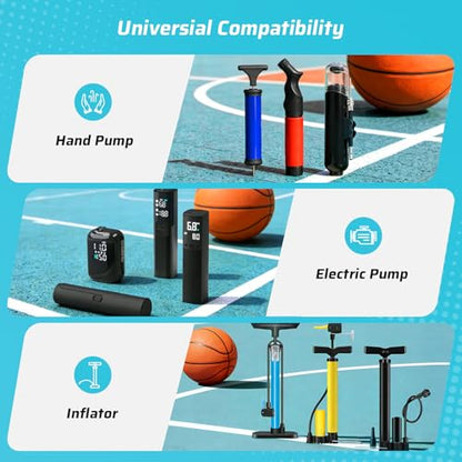 Pumteck 20pcs Ball Pump Inflation Needles with Portable Storage Case, No Break Heavy Duty Copper Air Pump Needles for Sports Balls, Compatible with Hand Pump and Electric Pump