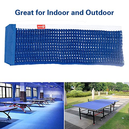 Sanung C-X2 Table Tennis Net for Any Standard Table,Professional Ping Pong Net with 2 Chains for Training Competition Thick Adjustable Tension Indoor Outdoor,Royal Blue