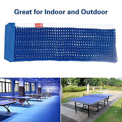 Sanung C-X2 Table Tennis Net for Any Standard Table,Professional Ping Pong Net with 2 Chains for Training Competition Thick Adjustable Tension Indoor Outdoor,Royal Blue