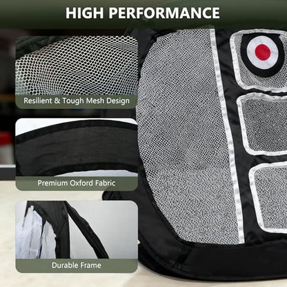 Pop-Up Golf Chipping Net Set with Mat & 8 Practice Balls- Professional Golf Chipping Practice Ideal for Indoor and Outdoor Training- - Gifts for Men, Golfers, Teenage Boys and Beginners