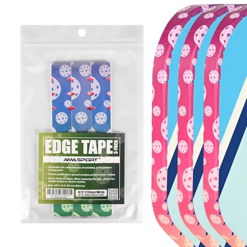 PICKLETECH Pickleball Edge Guard Tape – Pink Unicorn Pattern Edge Tape for Pickleball Paddle - Fit Perfectly Curved Edge - No Wrinkling - color: Green Base with White Pickleball, size: Width 26mm