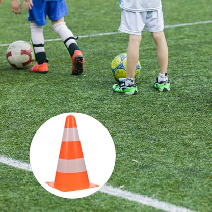 Football Training Marker Cones Bucket Set, 9-inch Orange Soccer Obstacle Cones for Agility Drills, 2pcs Football Training Equipment for Outdoor Practice and Coaching
