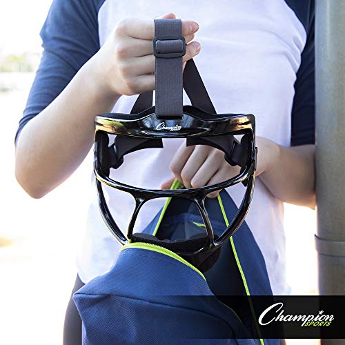 Champion Sports Ultralight Magnesium Softball Fielder’s Mask – Youth & Adult Sizes, 8oz Lightweight Protective Face Guard - color: Black, style: Ultralight Magnesium (Youth Size)