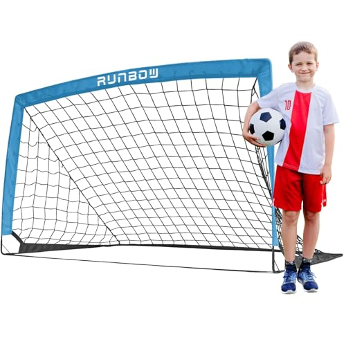 Soccer Goal for Backyard, 5x3 FT Portable Folding Soccer Net with Carry Bag for Kids and Adults Indoor/Outdoor Training Practice Use - color: Blue, size: 5x3 FT, 1 Pack