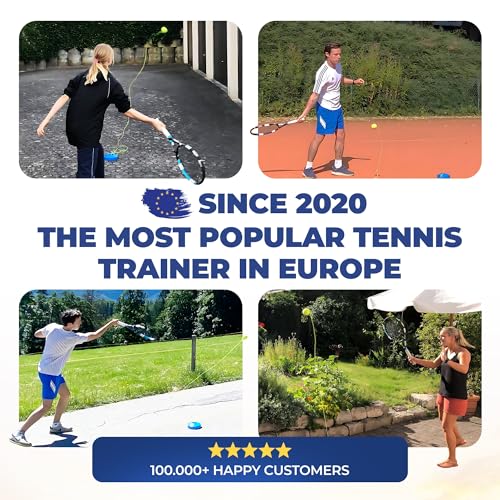 MOVEMATE Tennis-Trainer Set with Wilson® Tennis Ball | Innovative Ball Game for Outdoors, in The Garden, in The Park for Children & Adults | Incl. Transport Bag & Exercise Videos