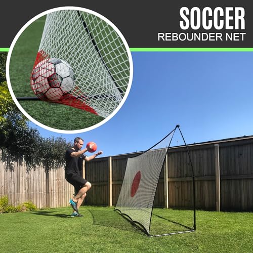 QUICKPLAY Spot Target Soccer Rebounder | Weather-Resistant Rebound Net with Carry Bag | Great for Passing, Receiving, and Trapping Practice | Ideal for Team or Solo Training
