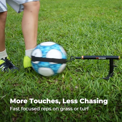 3 in 1 Soccer Training Aid, Inground Soccer Kick Touch Trainer, Hands Free Soccer Kick Trainer and Handle Soccer Kick Trainer for Kids(Fits Ball Size 4 and 5)