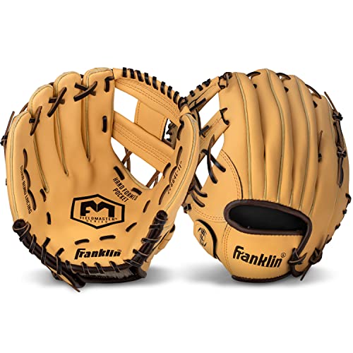 Franklin Sports Field Master Baseball + Softball Glove - Field Master Adult + Youth Baseball + Softball Mitt - Men's + Women's Gloves - Right Hand Throw - color: Camel, style: 11" - I Web