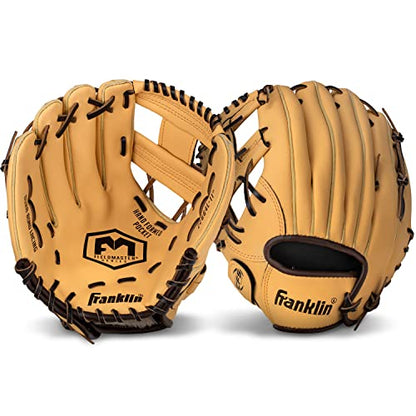 Franklin Sports Field Master Baseball + Softball Glove - Field Master Adult + Youth Baseball + Softball Mitt - Men's + Women's Gloves - Right Hand Throw - color: Camel, style: 11" - I Web
