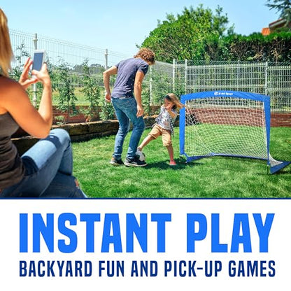 Soccer Goals - Pop-up Goals Portable Football Net 4'x3' ft, Kids Youth & Teens Backyard Games, Practice & Training