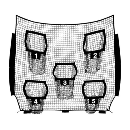 Football Throwing Net Baseball Practice Net Portable Sturdy Stable Sports Equipment with 5 Target for Football Playground