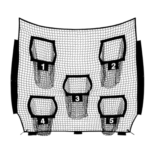 Football Throwing Net Baseball Practice Net Portable Sturdy Stable Sports Equipment with 5 Target for Football Playground