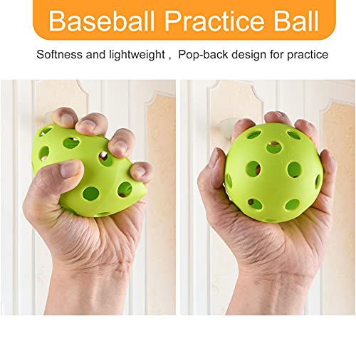 Coopay 14/48 Pack Practice Baseball Softball, Plastic Training Balls Lightweight Hollow Limited Flight Softballs for Hitting, Pitching, Batting Training Indoor Outdoor Use - color: Green, style: 14 Pack