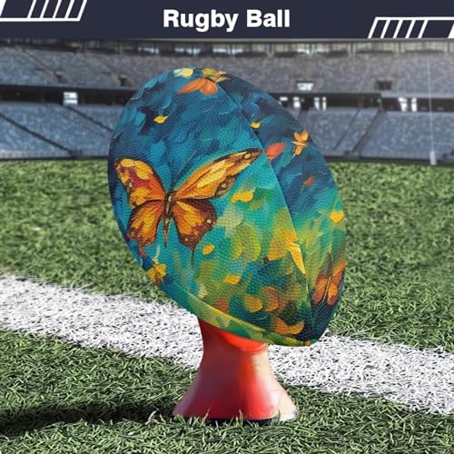 SYtrade Recreational Football Game Footballs PU Composite Leather Footballs for Training Indoor Outdoor - color: Butterfly Yellow Green