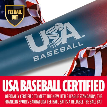 Franklin Sports Kids Teeball Bat - Venom + Barracuda Aluminum + Composite - USA Baseball Certified for Boys + Girls - Youth Metal Bat - Drop -10 to -13