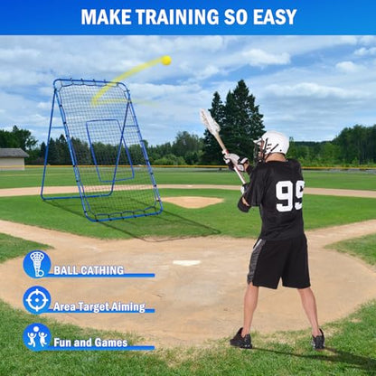 Volleyball Lacrosse Rebound Net Pro, WINTHAI Lacrosse Rebounder for Backyard, 7x4FT/6x4FT/4x4FT Bounce Back Net with Target Strike Zone, Easy Quick Setup, Volleyball Baseball Softball Soccer Training