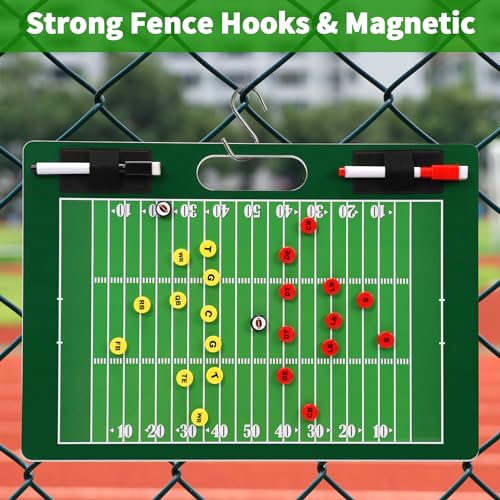 Magnetic Coach Marker Boards, Dry Erase Double-Sided Coach Lineup Clipboard, Coaches Gift, Fit for Basketball, Football, Soccer, Baseball - style: Football