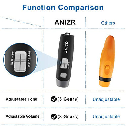ANIZR Electronic Whistles with Lanyard,Adjustable 3 Tone & 3 High Volume Hand Emergency Whistle Basketball Referee Whistle for Coach,Teacher,Police,Outdoor Camping Boating Hiking(with Battery) - color: black with battery