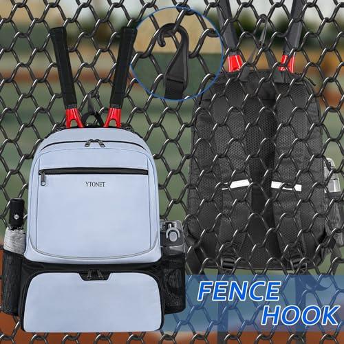 Ytonet Tennis Bag Tennis Backpack for Women Men 2 Rackets with Insulated Pocket Ventilated Shoe Compartment - color: Blue