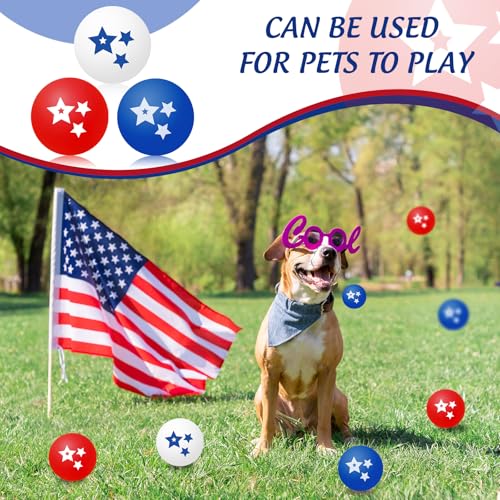 JarThenaAMCS 36 Pcs Patriotic Table Tennis Balls Ping Pong Ball 40mm Red White Blue Star Training Balls for 250th Anniversary 4th of July Independence Day Indoor Outdoor Activities Play