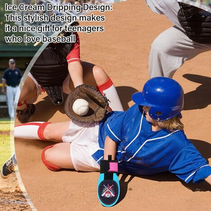 Ice Cream Drip Sliding Mitt Baseball Glove for Youth Sliding Mitt Softball Guard Accessories and Protective Gear Left/Right Hand Ice Cream Drip Pattern Baseball Hand and Wrist Protection - size: Small