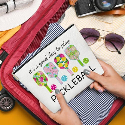 Pickleball Makeup Bag, Pickleball Gifts for Women, It's a Good Day to Play Pickleball Cosmetic Bag - color: multicolor03