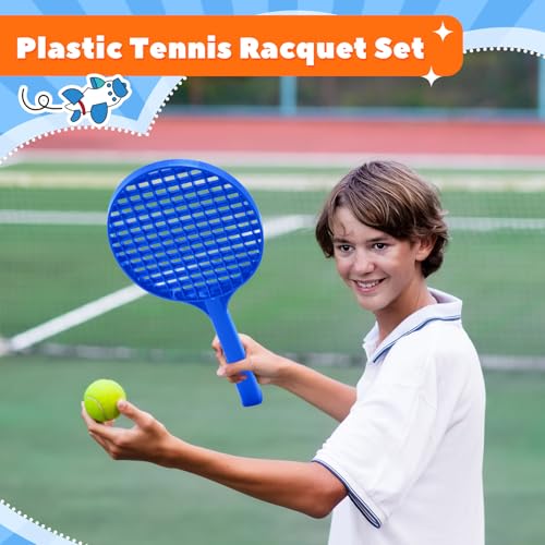 Seenelling Plastic Paddleball Racket PE Equipment for Elementary School Paddle Ball Racket with Lanyard Physical Education Classes Equipment 6 Colors