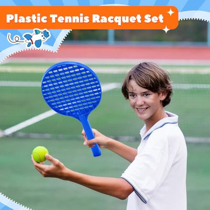 Seenelling Plastic Paddleball Racket PE Equipment for Elementary School Paddle Ball Racket with Lanyard Physical Education Classes Equipment 6 Colors