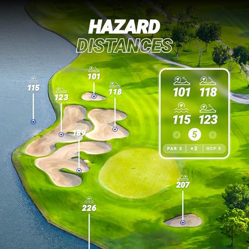 Blue Tees Golf Player+ AI-Powered GPS Speaker - Touchscreen Display, 10+ Hour Battery, 40,000+ Courses, Visual & Audible Distances, Hazard Detection, IPX7 Waterproof (Black) - color: Black