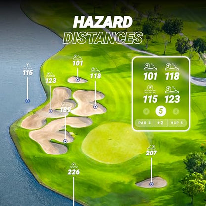 Blue Tees Golf Player+ AI-Powered GPS Speaker - Touchscreen Display, 10+ Hour Battery, 40,000+ Courses, Visual & Audible Distances, Hazard Detection, IPX7 Waterproof (Navy) - color: Navy
