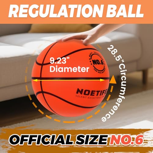 Upgraded Weighted Silent Basketball, High-Density Quiet Indoor Training Ball with Gift Box, Real Bounce Soft Material, Ideal for Home & Apartment Dribbling Practice